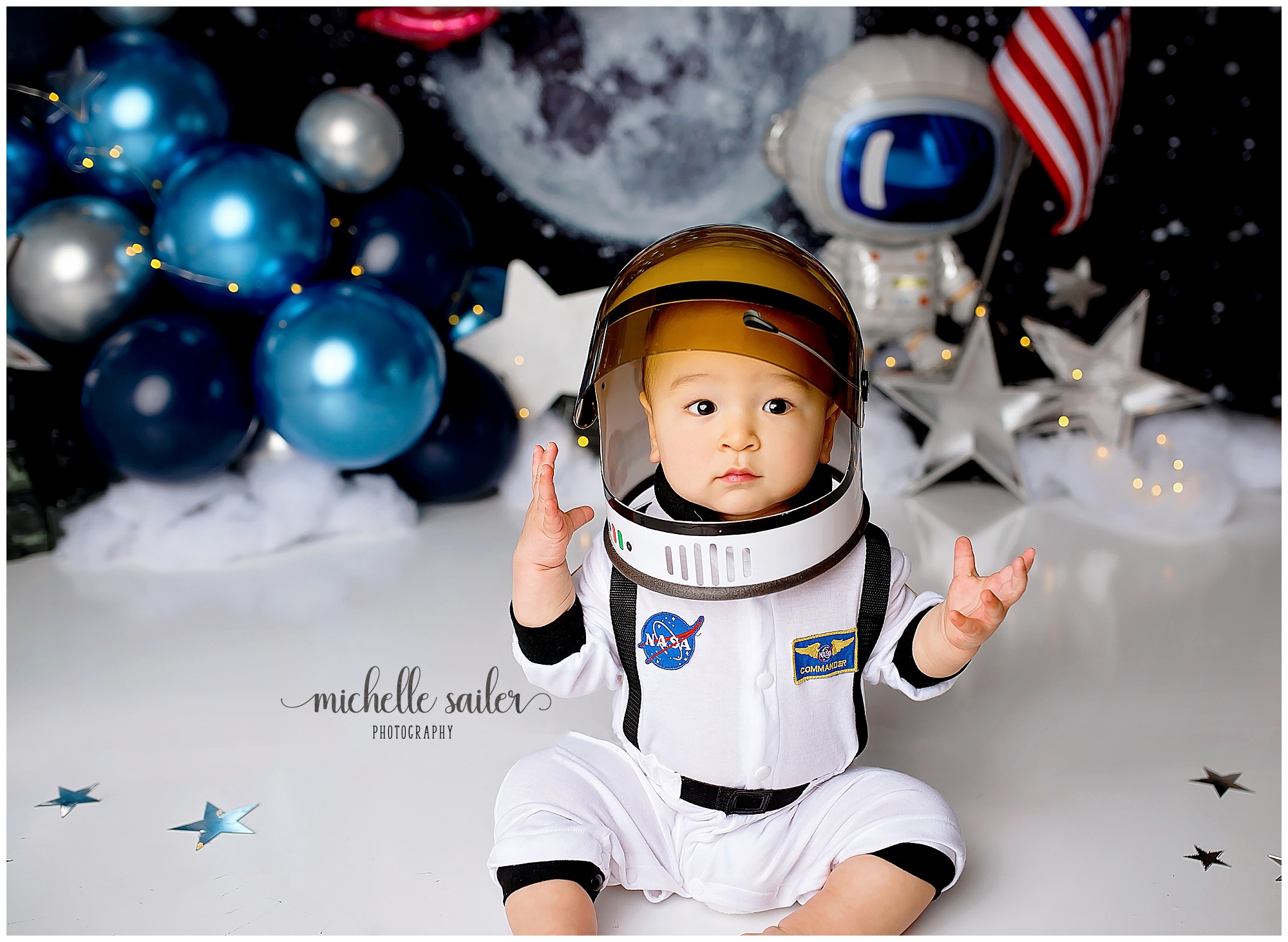 BEHIND THE SCENES PHOTOSHOOT. BIRTHDAY PICTURES. JCPENNEY PORTRAITS.  ASTRONAUT THEME PHOTO IDEAS. 